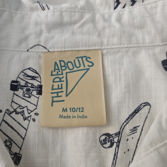 Boys White Skateboard Print Shirt - Picture 4 of 5